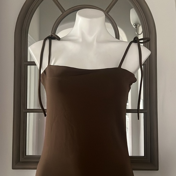 By Malene Birger Catania Tie Strap Midi Dress in Brown, Size L New w/Tag - Picture 7 of 7
